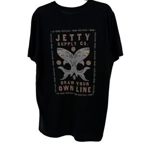 Jetty T-Shirt Mens XL Black Draw Your Own Line Shark Graphic Short Sleeve Tee